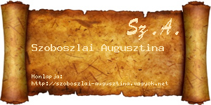 Szoboszlai Augusztina névjegykártya